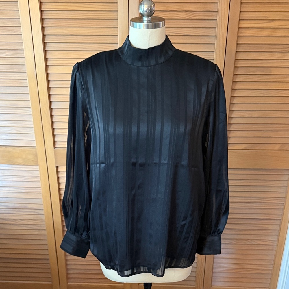 Ann Taylor Factory Black Striped Blouse